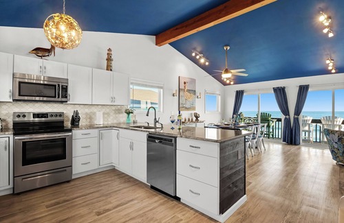Surf City House | Oceanfront Oasis: Majestic Views! Hot Tub, Fenced Yard, Covered Outdoor Space
