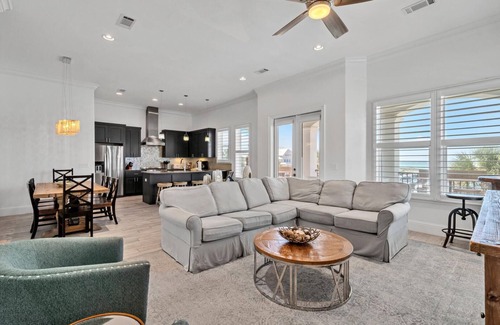 Dune Allen Beach House | On 30A, at Beach, Private Pool, Hot Tub, Fire Pit, Dock, and Bikes!
