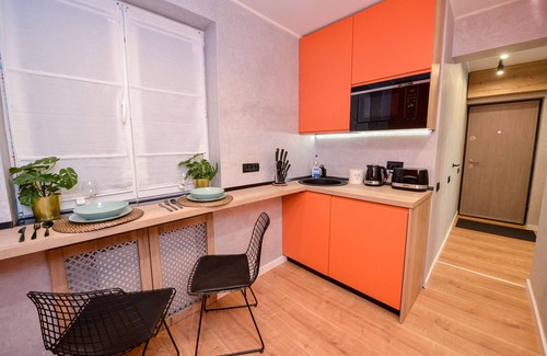 Bucharest City-Centre Apartment | One bedroom with king size bed, living room with sofa bed, equipped kitchen,