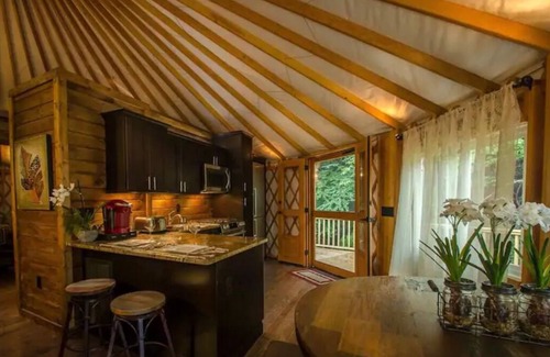 Topton House | Otter Creek Yurt - Creekside Glamping w/Private Hot Tub
