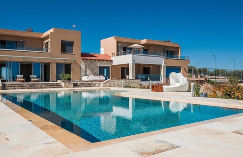 Platanias Villa | Panoramic Sea view, Tennis court, Spa area, 2 pools and gym!