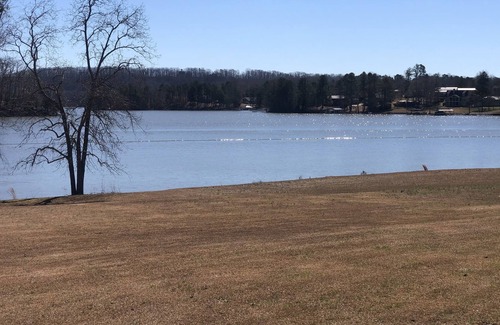 Dawsonville House | Panoramic & unobstructed lake views, level walk to shore, & private sandy beach