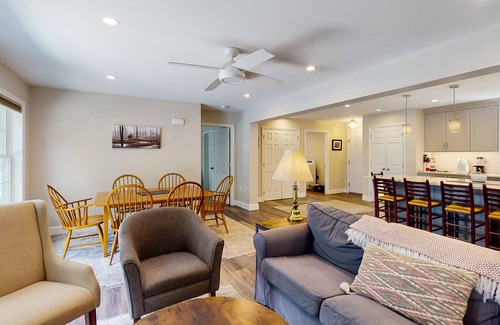 Newfield House | Peaceful lakefront home with kayaks, small dock, deck, & firepit - dog-friendly
