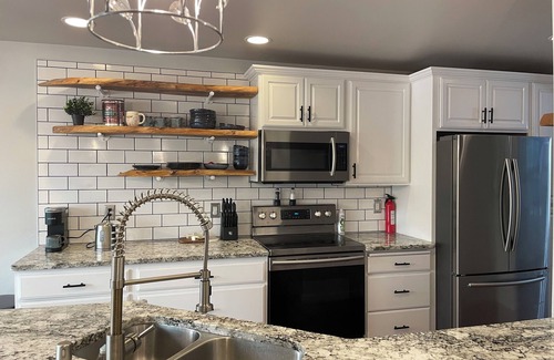 Belfair House | Peaceful Lakefront Luxury: Hot Tub, Sandy Beach, King Bed, Stocked Kitchen