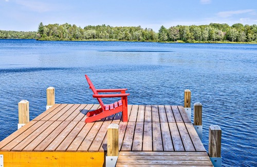 Presque Isle House | Peaceful Lakefront House with Private Dock, Free WiFi, Private W/D, & Lake Views