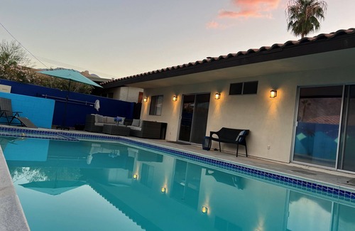 La Quinta Cove House | Peaceful paradise, mountain views, pool, spa, dog ok! Work or play!