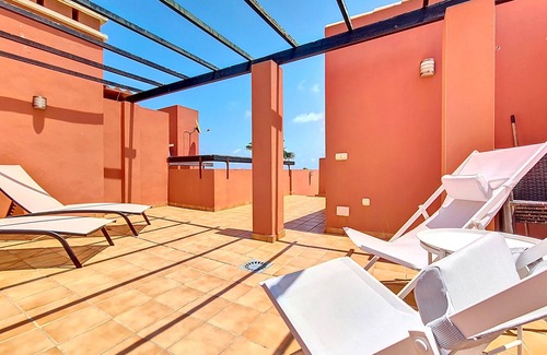 Mar de Cristal Apartment | Penthouse, free wifi, private roof terrace, communal pool.