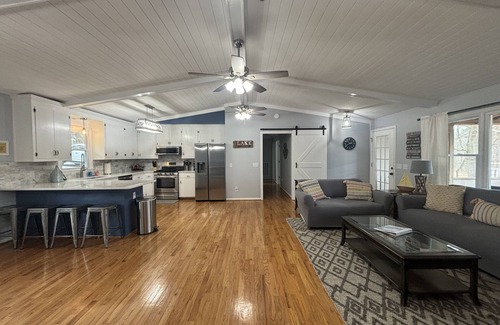 Littleton House | Perfect! Waterfront Cottage-2 story boathouse w/Bar - off main lake!