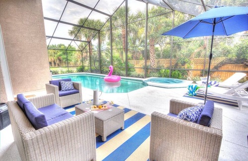 Vilano Beach House | Pink Flamingo! Pool/Spa, Pet Friendly, Steps to Beach & Park