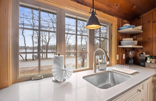 Ponds of Plymouth House | Plymouth Lakeside Getaway with Private Beach Fenced Yard Grill