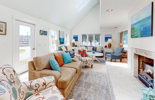 Cataumet House | Pocasset harbor-view home with private hot tub, Ping-Pong, grill & W/D