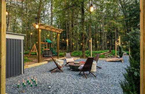 Locust Lake Village House | Pocono Lake Getaway Sauna Hot Tub Playground