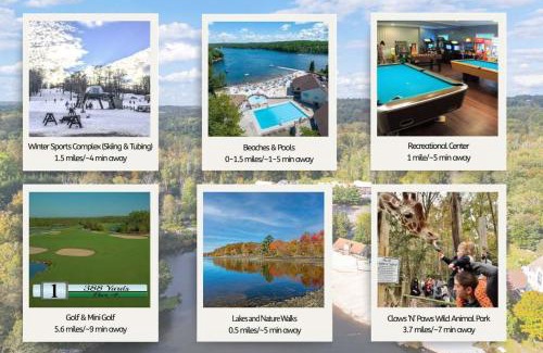 Lake Ariel House | Pocono's Resort - Fire Pit Jacuzzi Winter Sports Amenities
