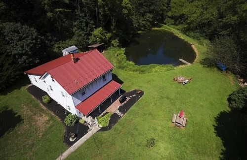 Hegins Cottage | Private and quiet setting ~ Pond and stream ~ Check us out! Look us up! Relax!