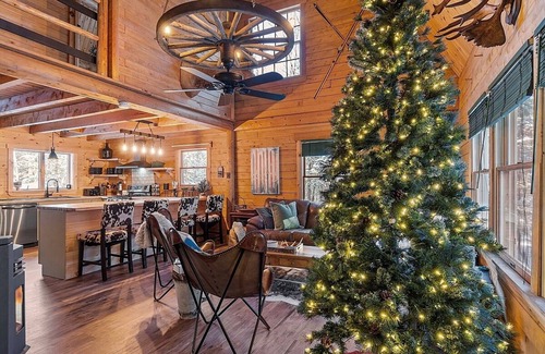 Bridgton Cabin | Private cabin on 3Acres with private hot tub! Lake access, Skiing, Snowmobiling!