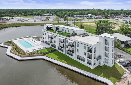 Gulfport Apartment | Private Condo #208 with Riverside View and Private Pool