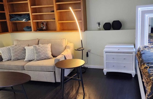 Worcester Bed & Breakfast | Private cozy room with private bathroom, kitchenette, French doors to the patio.