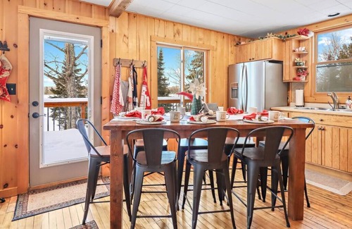 Presque Isle Cabin | Private Lakefront Stay with Beautiful Sunset Views, Kayaks, & Kid’s Arean