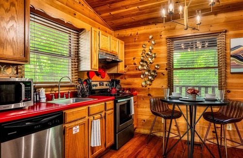 Pigeon Forge Cabin | Private & Romantic, Fire Pit, Hot Tub, Heart Tub