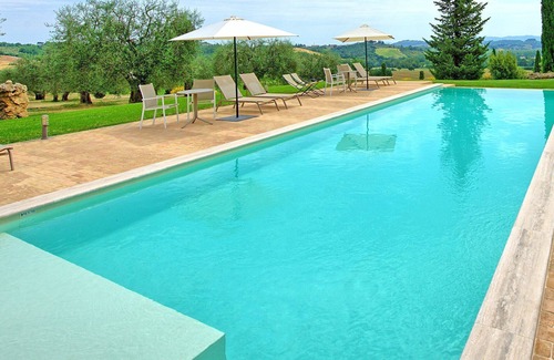 Sarteano Villa | Private Villa with A/C, private pool, WIFI, sauna, TV, panoramic view, close to Montepulciano