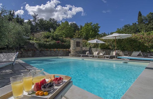 Borgo San Lorenzo Villa | Private Villa with hot tub, sauna, private pool, A/C, WIFI, TV, patio, pets allowed, panoramic view