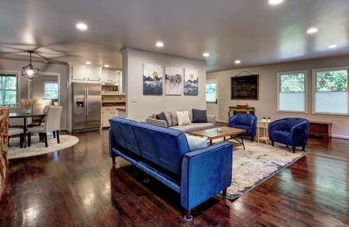 Scaly Mountain House | Private waterfall, gas fireplace,firepit,dog friendly