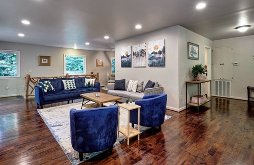 Scaly Mountain House | Private waterfall, gas fireplace,firepit,dog friendly