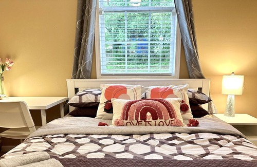 Sugar Hill House | Puple Bedroom near Sugar Hill