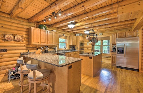 Purlear Cabin | Purlear Luxury, Spacious Log Cabin w/Mtn Views!