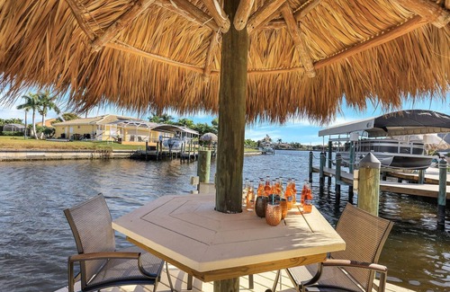 Burnt Store House | Quick Gulf Access Pool/Spa Home with Games Room + Tiki Hut