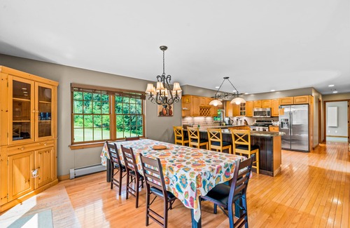 Johnsburg House | Quiet dog-friendly retreat with large yard, hot tub, deck, grill, foosball & W/D