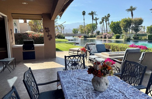 La Terraza Condo | Quiet, lake front 3-bedroom condo in Rancho Mirage with community amenities