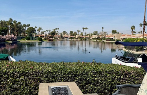La Terraza Condo | Quiet, lake front 3-bedroom condo in Rancho Mirage with community amenities