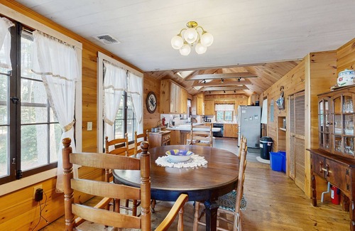 Meredith House | Quintessential lakefront home with woodstove, beach access, dock & washer/dryer