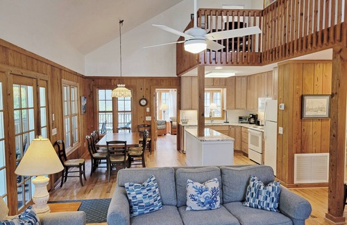 North Litchfield Beach House | Raised Beach Cottage, Screened Porch w/Rockers, 2 TV Dens, Grill, Walk to Beach