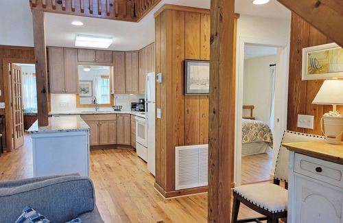 North Litchfield Beach House | Raised Beach Cottage, Screened Porch w/Rockers, 2 TV Dens, Grill, Walk to Beach