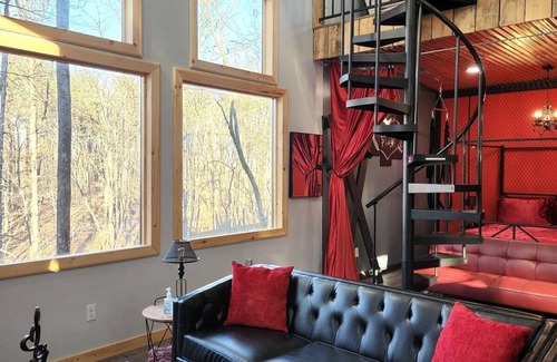 Dunlap Cabin | Red Room Cabin ~ The Treehouse Dungeon for Couples