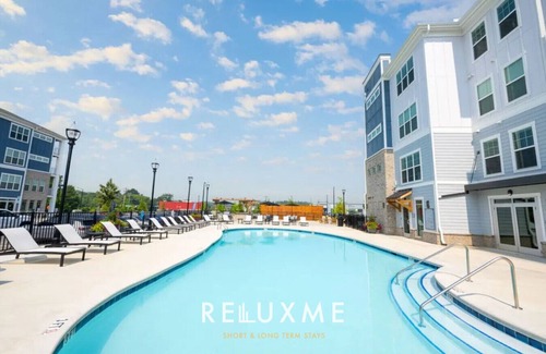 Paw Creek Apartment | Reluxme|Stylish 2BR w/Balcony, Gym, Pool, Stores