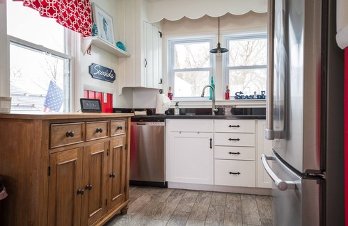 Manomet House | Renovated beach house w/fenced in yard, AC, waterviews & beach across street!