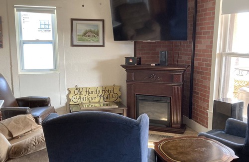 Hardy Condo | Renovated historical hotel. Now a full size condo with game room & balcony.