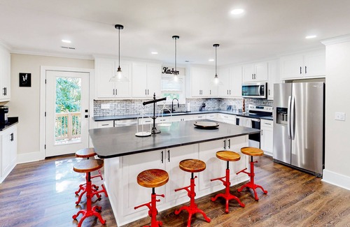 Lexington House | Renovated home with covered deck, fireplace, & all-new interior