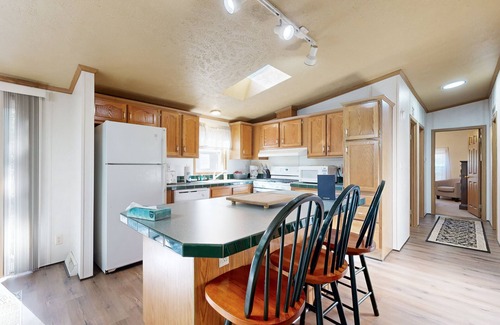 Nekoosa House | Renovated Woodland home with decks, pool table, firepit - near Petenwell Lake