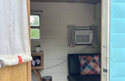 Lava Hot Springs House | Retro Camper full size bed
