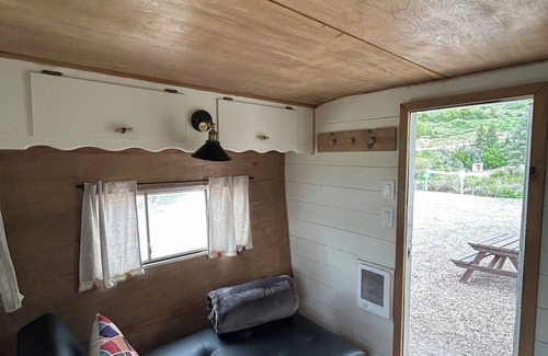 Lava Hot Springs House | Retro Camper full size bed