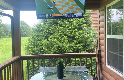 Hiawassee Cabin | Riverfront Cabin! Mountain Views, Pool, Hot Tub, Fishing, Tubing, Fire Pit, WIFI