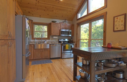 Burnsville Cabin | Riverfront in Burnsville near Asheville, Mt Mitchell, swim, fish, hike, ski
