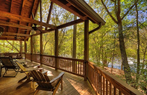 Ellijay Cabin | Riverfront, loud rapids, screen porch-River's Echo (neighboring Rapids' Echo