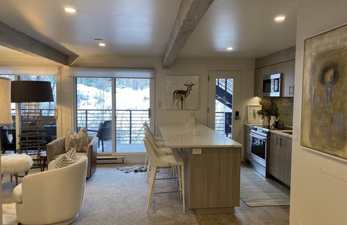Aspen Condo | Riverfront Luxury! Gorgeous all new, street level (no stairs) in heart of Aspen