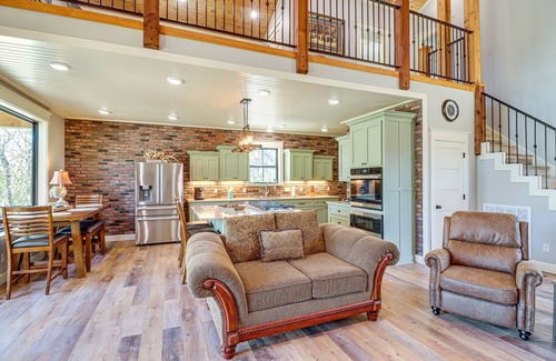 Boswell Cabin | Riverfront Mountain View Cabin w/Deck & Grill!