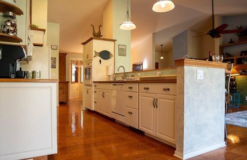 Kernville Cabin | Riverfront property with private beach access with Universal EV Charging Station
